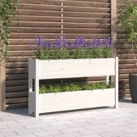Prolenta Maison Exclusive - Bac à plantes blanc 112x25x66 cm Bois massif Pin