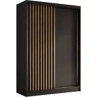AX Living Armoire portes placard coulissantes Cabinio noir chene 150cm