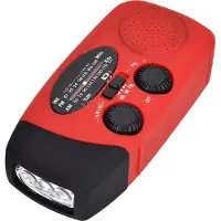 Vislone Radio portable avec lampe de poche AM/FM, lampe de lecture, banque d'énergie météo NOAA pour les situations d'urgence, radio portable à manivelle alimentée par énergie solaire