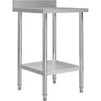 Syfax Table de travail de cuisine avec dosseret 60x60x93 cm Inox
