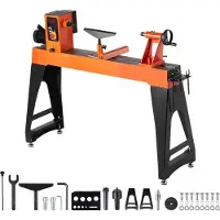 StarTech.com Tour à bois 1500W - 457x1020mm Etabli - Tour à bois vertical 0-3200 t/mn - Idéal pour les projets moyens à grands comme les pieds de table, les vases