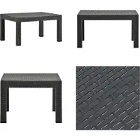 vidaXL Table de jardin Anthracite 58x58x41 cm PP Rotin - Table de jardin - Tables - Tables