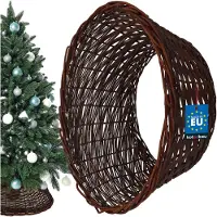 KOTARBAU Sapin de Noël Rock en osier Ø 45 cm, brun foncé Support pour sapin de Noël en rotin naturel, panier pour sapin de Noël, housse pour sapin de Noël