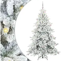 Syfax Sapin de Noël Artificiel à Branches Articulées Blanc 210 cm