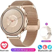 Mc star Smartwatch femme appel Bluetooth écran 1,39 pouces fréquence cardiaque, pression artérielle, surveillance du sommeil, montre de sport, cadeau femme, or