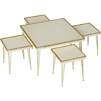 Xl Moebel Gmbh Table basse set 5 pièces salon table d'appoint bois moderne