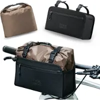 RockBros Imperméable Vélo Sacoche de guidon détachable avec panier vélo Sacoche 5,5L Marron