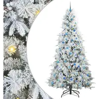 Syfax Sapin de Noël Artificiel à Branches Articulées Blanc 240 cm