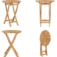 vidaXL Table de jardin pliante Ø 60 cm Teck massif - Table de jardin - Tables de jardin - Table d'appoint