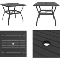 vidaXL Table de jardin Anthracite 81,5x81,5x72 cm Acier - Table de jardin - Tables - Tables