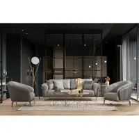 AEA Ensemble Canapé Canapé 3 places Gris Fauteuil Salon Meubles Luxe Design