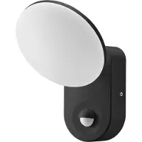 Adviti Applique LED - 15 W - Noir - Avec détecteur de mouvement - Résistante aux intempéries