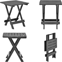 vidaXL Table de jardin pliante Anthracite 45x43x50 cm Plastique - Table de jardin - Tables de jardin - Table de bistrot