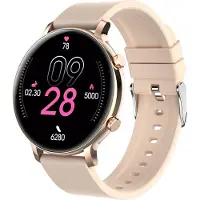 Vislone HW36 Smartwatch, montre de sport, Bluetooth 5.0, écran IPS 1,28 pouces, tracker fitness, cadre doré, bracelet en silicone doré