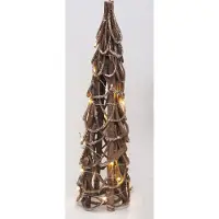 Spetebo Rotin Sapin de Noël LED 50 cm - avec chaîne de 20 lumières