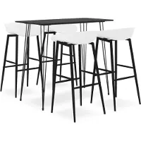 Syfax Ensemble de bar 5 pcs Noir et blanc