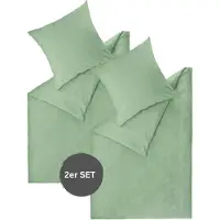 Esprit Renforcé taies d'oreiller et draps de lit HARP Vert 140 x 200 cm - lot de 2