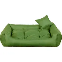 POOM Lit pour chien CODURA - Lit pour chien robuste en tissu résistant, coussin pour chien durable de haute qualité (3XL - 130x110 citron vert)