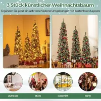 Northio Lot de 3 sapins de Noël artificiels en forme de crayon, 120 + 150 + 180 cm, pour la maison et le bureau