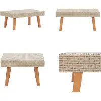 vidaXL Table basse de jardin Poly Rotin Beige - Table basse - Tables - Tables