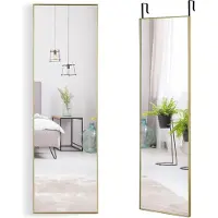 StarTech.com Miroir pleine longueur - Miroir mural/de porte - 37 x 120 cm - Crochets de suspension réglables en hauteur - Chambre à coucher, salon, couloir - Or