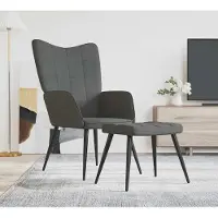 Prolenta Maison Exclusive - Fauteuil relax avec repose-pieds, tissu gris foncé
