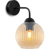 Light11 HOME Applique murale Riffle Noir 1 flamme verre Miel Boule E27