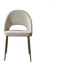 AEA Chaise de salle à manger beige Designer Polster Chaises Structure en bois Fauteuils