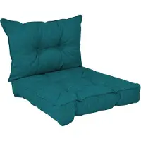 Pokar Coussin d'assise Lounge Coussin d'assise pour chaise, Couleur:Vert foncé, Taille:Set de 2 (40x40 + 50x40)