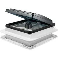 StarTech.com Ventilateur pour camping-car/caravane - Ventilateur de toit - 12 V - 28 x 28 cm - Éclairage LED - Moustiquaire - Plastique ABS - Blanc