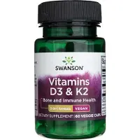 Sonstiges Vitamines D3 2000 IE & K2 75 mcg 60 capsules de légumes Swanson Health Products