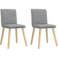 Syfax Chaises à manger lot de 2 gris clair tissu