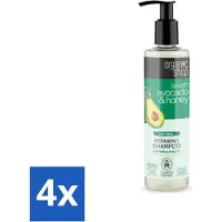 Organic - Shampooing réparateur naturel - Avocat & Miel - Hydratant et régénérant - 280 ml - Pack avantage - 4 pièces