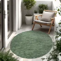 Paco Home In & Outdoor Tapis tissé plat uni moderne résistant aux intempéries pour terrasse cuisine Taille 80 cm Rond