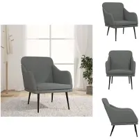 vidaXL Fauteuil gris foncé 63x76x80 cm Tissu - Fauteuil