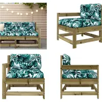 vidaXL Chaise de jardin avec coussin Bois de pin imprégné - Chaise de jardin - Chaise d'extérieur - Chaise de terrasse
