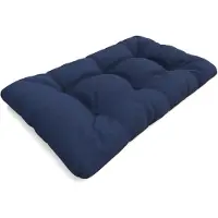 Pokar Coussin pour palette avec belle surpiqûre Garniture canapé-palette, Taille:Coussin d'assise 120 x 80, Couleur:Bleu foncé