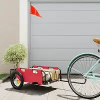 Prolenta Remorque de vélo exclusive - Rouge, en tissu Oxford et en fer