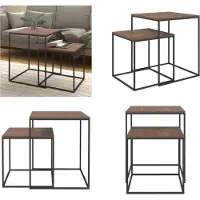 vidaXL Table basse set 2 pcs. bois composite et métal - Table de salon - Tables de salon - Set de tables de salon - Table de salon set