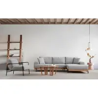 AEA Hellgraue Wohnzimmer Sofagarnitur Designer Ecksofa 3-Sitzer Sessel 3tlg