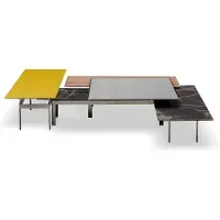 AEA Moderner grauer Couchtisch aus Metall im eleganten Design