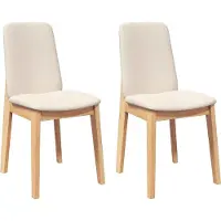Syfax Chaises à manger coussins 2 pcs bois massif caoutchouc