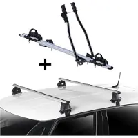 VDP Porte-vélos SAGITTAR + barres de toit EVO ALU compatibles avec Peugeot 306 5 portes 1994-2002