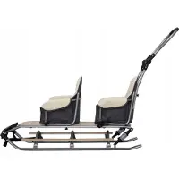 Sonstiges Luge double avec chancelière d'hiver Luge en bois avec dossier Bois ; Graphite