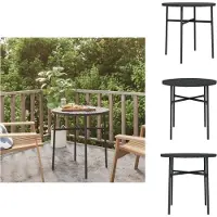 vidaXL Table d'appoint noire 45 cm Poly rotin - Tables de jardin