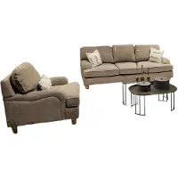 AEA Stilvolles Wohnzimmer-Set aus 3-Sitzer und Sessel