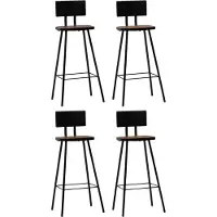 The Living Store Barhocker 4 Stk. Massives Altholz