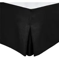 HOME LINGE PASSION Cache Sommier, 90 x 190 cm + 30 cm Jupe, 100% Coton, Noir