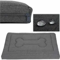 Welsti Lit pour chien, matelas pour chien, gris foncé L 100x70