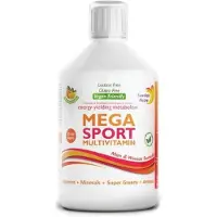 Swedish Nutra Mega Sport - formule liquide puissante pour les personnes actives - vitamines, minéraux, super greens - pour le sport - au goût d'orange